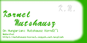 kornel mutshausz business card